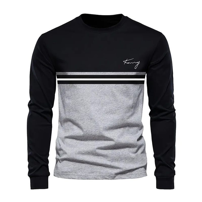 T-shirt à manches longues imprimé graphique pour homme - Coupe oversize avec lettrage 3D, polyester évacuant l'humidité pour le streetwear (tailles XXS à XXXL)_voghion.com