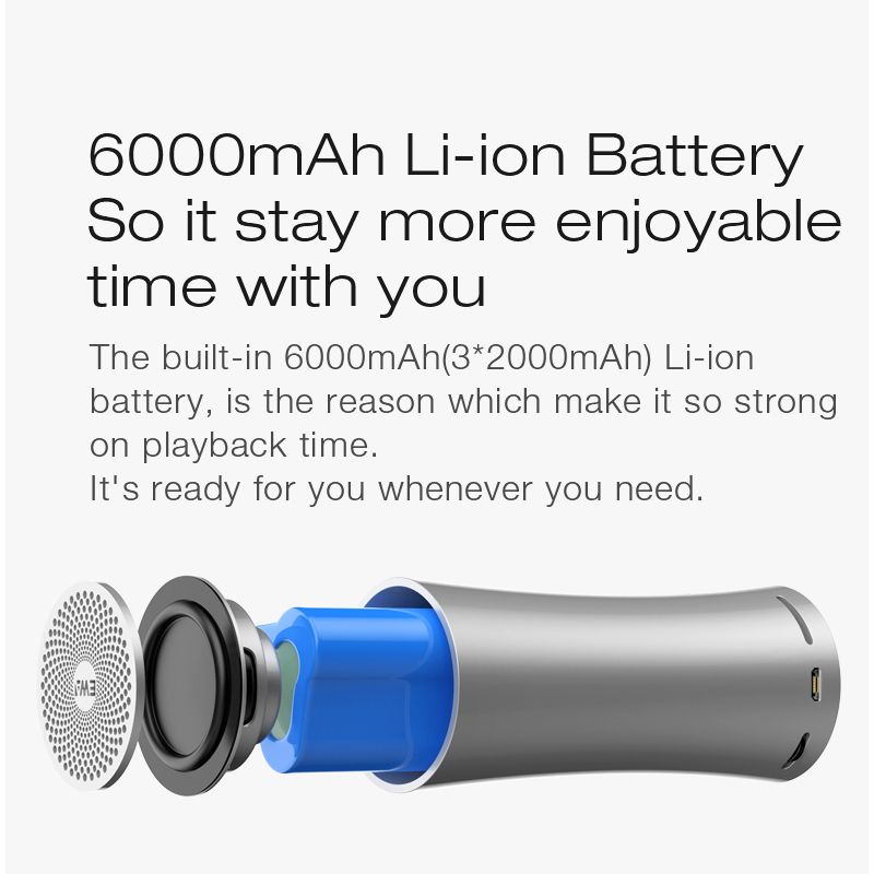 Bærbar trådløs høyttaler Bluetooth 5.0 utendørs sport HIFI TWS-høyttalere 6000mAh stereo bass TF-kort MP3-spiller metallhus_voghion.com