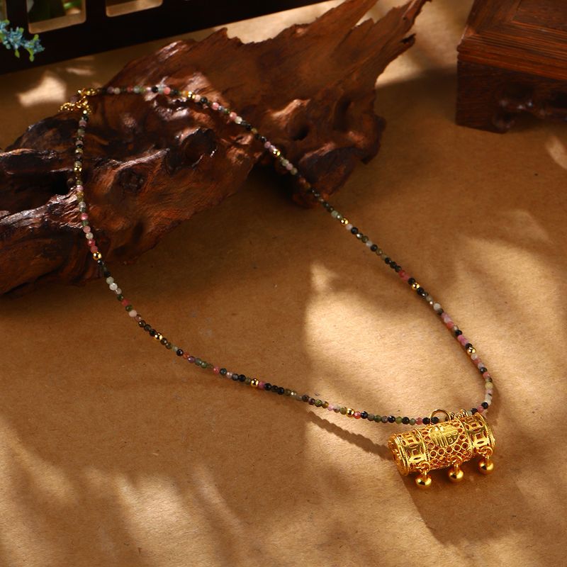 Nuova collana cinese in smalto a forma di farfalla, ciondolo a forma di fiore retrò, collana cava con perline e catena a clavicola, tendenza nazionale_voghion.com