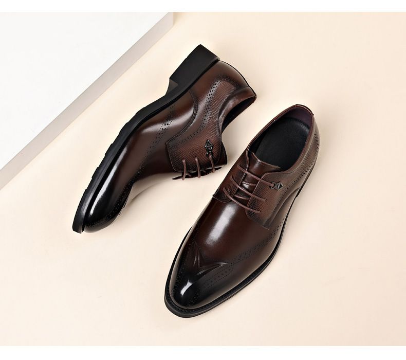 New business dress shoes men's soft sole breathable leather British men's shoes commuter cowhide shoes_voghion.com