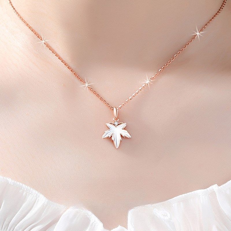 Maple Leaf Necklace Women, Pure Silver, Ins Style, Niche High-en Simple New Clavicle Chain, Birthay Gift For_voghion.com