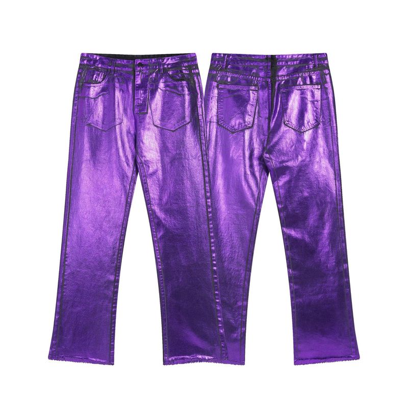 Pantalon long décontracté légèrement extensible, style laser violet foncé, unisexe, nouvelle collection été 2024_voghion.com