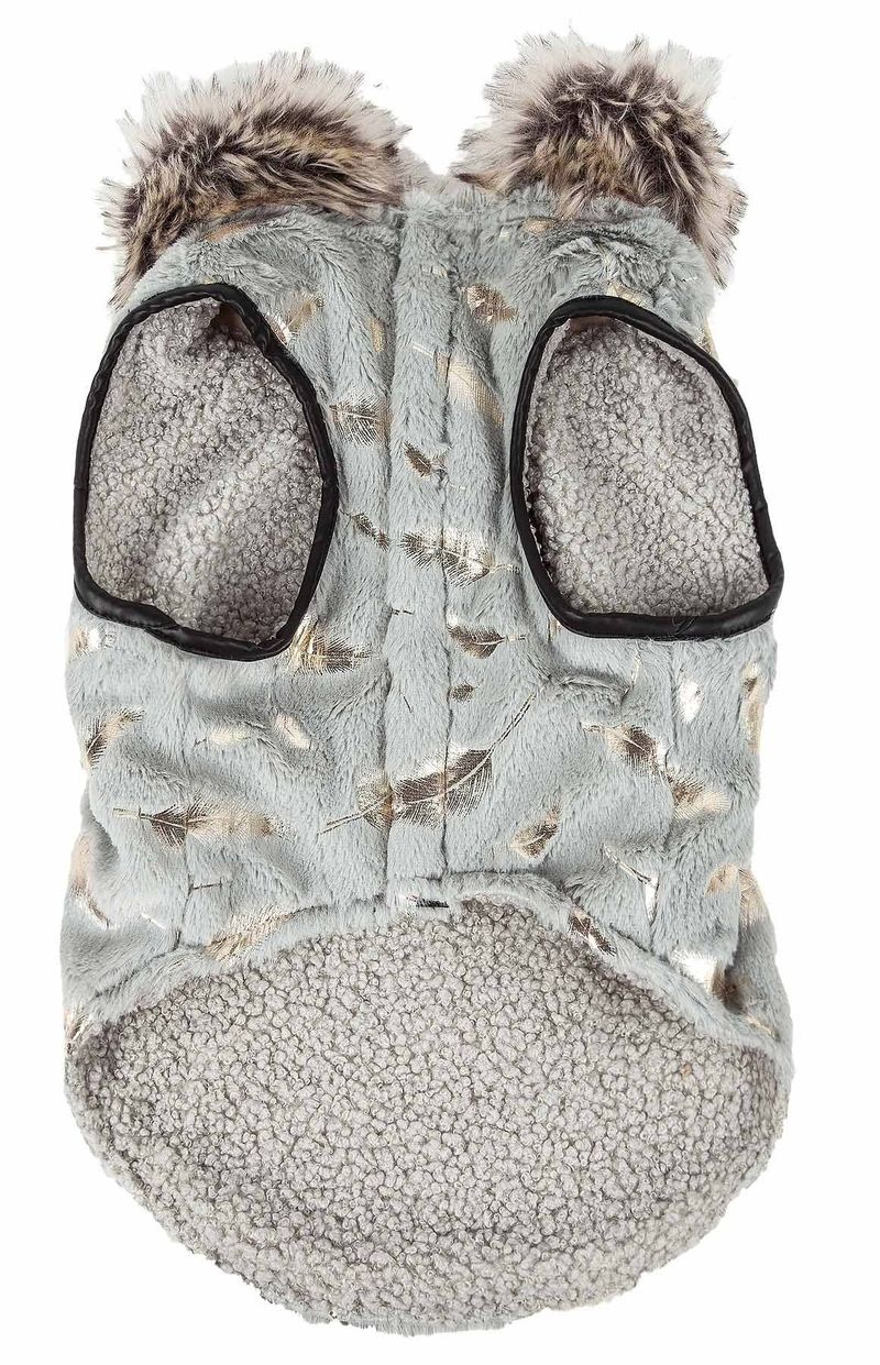 Pet Life Luxe 'Gold-Wagger' Gold-Leaf Designer Fur Dog Jacket Coat_voghion.com