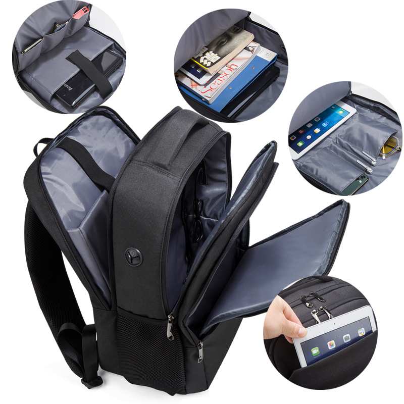 New men's with large capacity Oxford cloth printed business computer backpack travel bag_voghion.com
