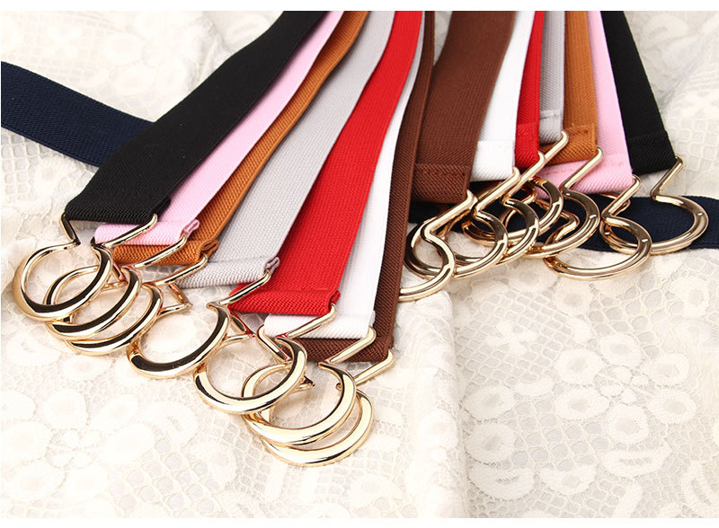 Ceinture élastique noire pour femmes, en Stock, cercle unique, Style coréen, mode, ceinture polyvalente, vente en gros_voghion.com