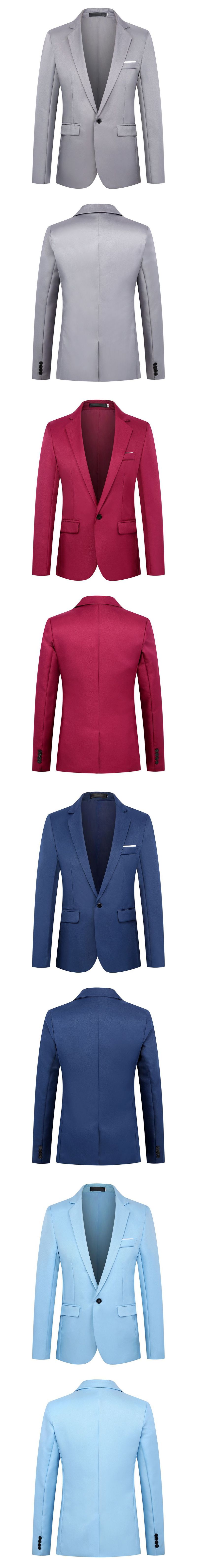 Men's Korean version youth slim fit solid color single row one button small suit jacket_voghion.com