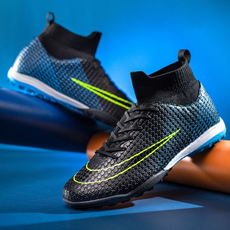 Neues Paar Fußballschuhe für Herren mit hohen Spitzen und langen, gebrochenen Nägeln, Trainingssportschuhe_voghion.com