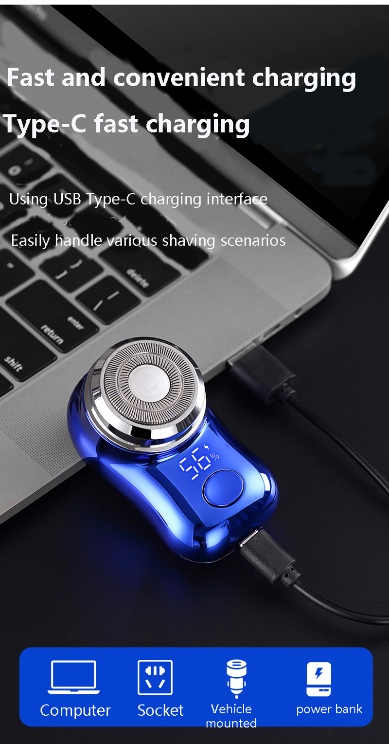 Şarj edilebilir taşınabilir adam mini elektrikli usb şarjlı tıraş makinesi led hafif_voghion.com