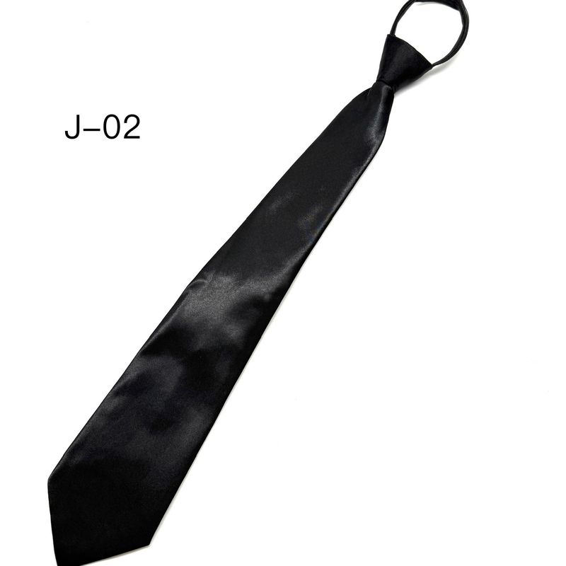 Cravatta da uomo con cerniera nera da 8 cm, tinta unita, per studenti, formali, matrimonio, facile da tirare, direttamente dalla fabbrica_voghion.com