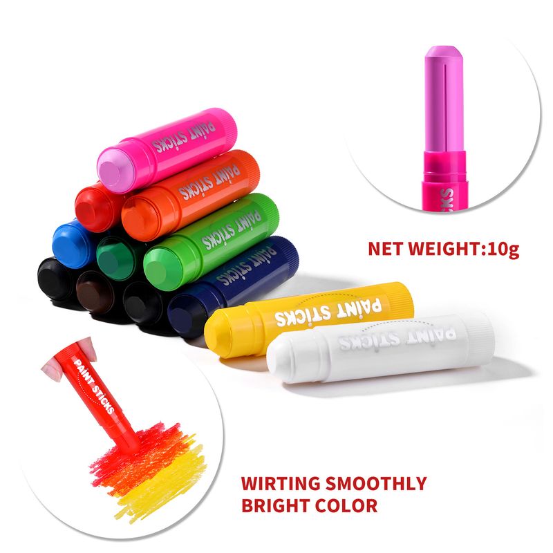 Non-Toxic Washable Solid Tempera Crayons For Kids - 6/8/12/18/24/36 Colors, Mess-Free & Quick-Drying Art Supplies For Drawing & Painting_voghion.com