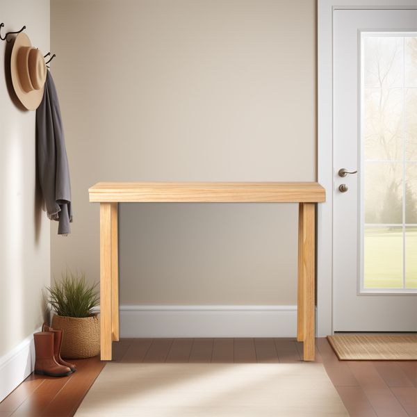 43.3 Inch Solid Wood Console Table For Entryway, Sofa Table Narrow Entryway Table For Hallway, Behind The Couch, Living Room, Foyer, Wood Color_voghion.com