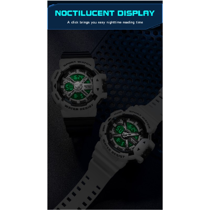 SANDA New Men's Watch Dual Screen Sport 50M Waterproof Digital Watch Quartz Watch Clock Relogio Masculino_voghion.com