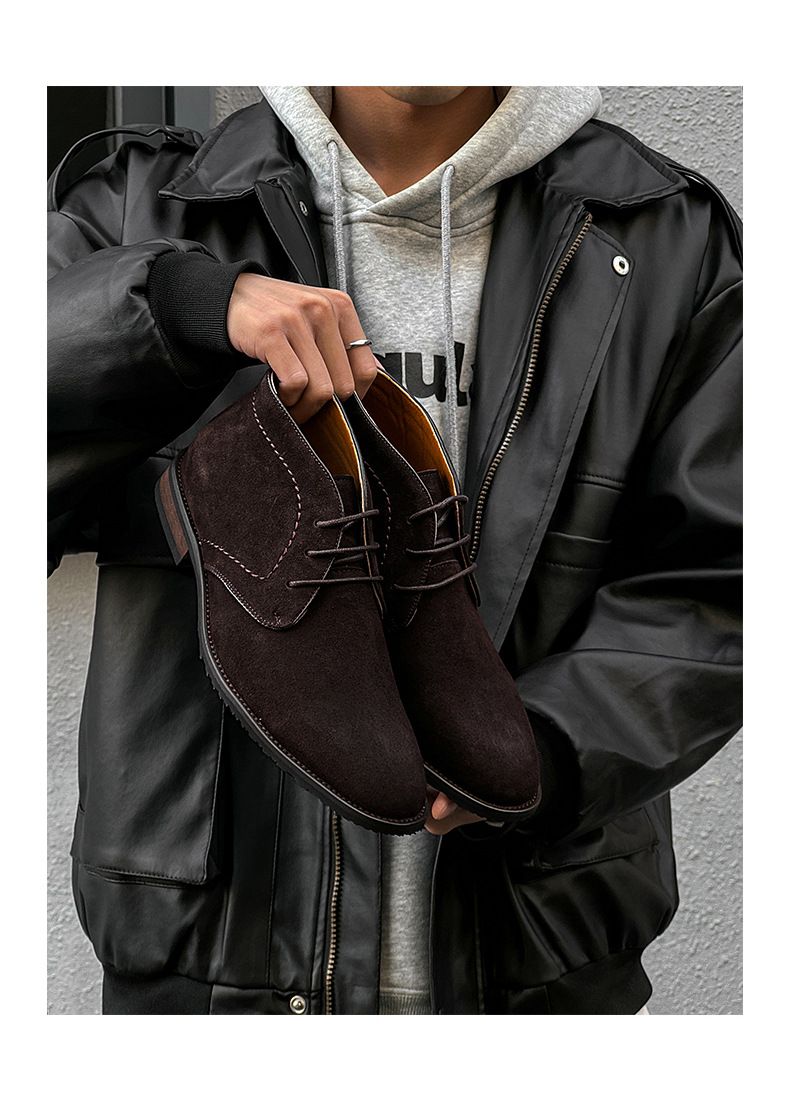 Wind wasserdichte Wildleder-Kurzstiefel mittlere Hilfe Retro Herrenstiefel Martin Boots_voghion.com