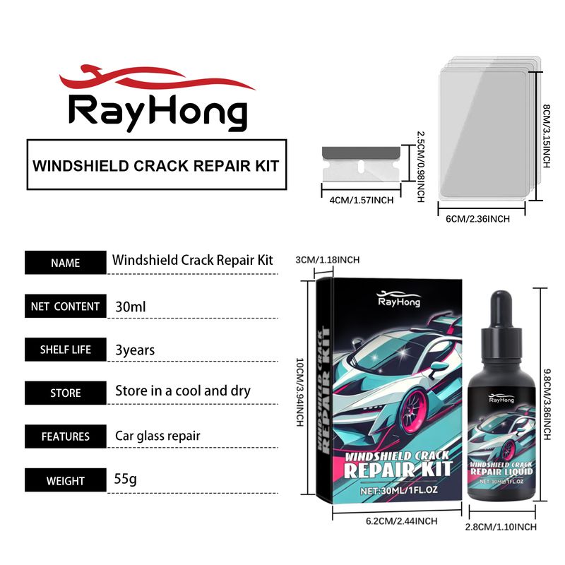 Rayhong Car Windshield Repair Drops Front Windshield Repair Fluid Set For Quick Repair Of Cracks_voghion.com