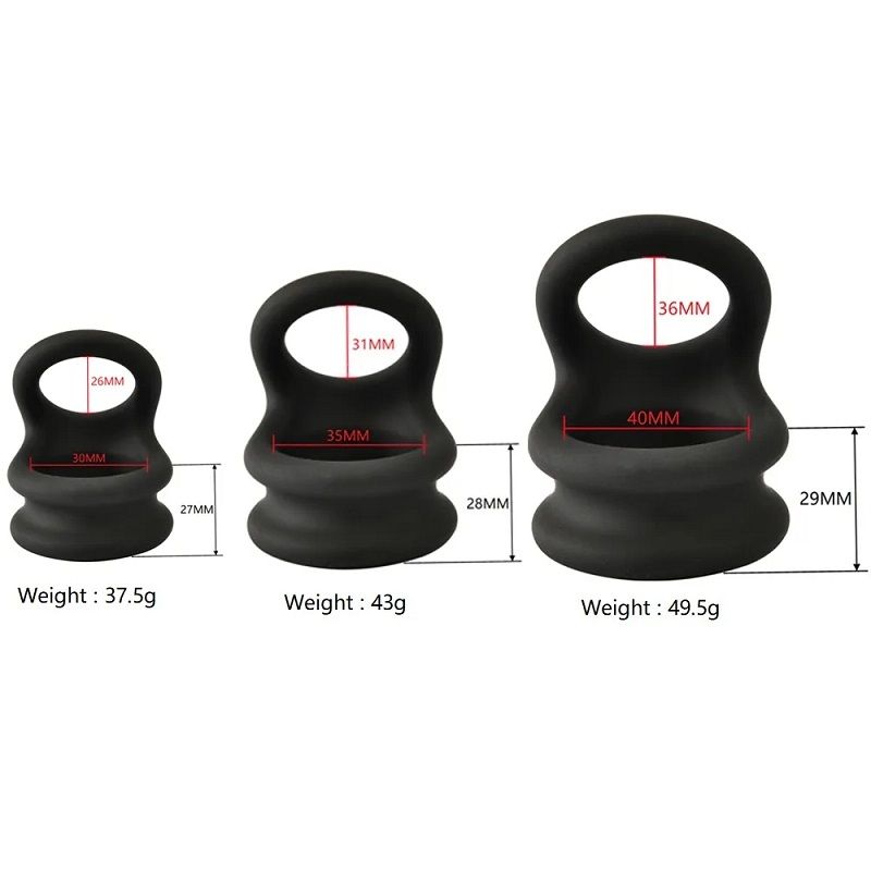 Set di anelli per pene in silicone morbido, per pene maschile, per allungare lo scroto, con blocco per l'eiaculazione ritardata, giocattolo sessuale per uomini grandi_voghion.com