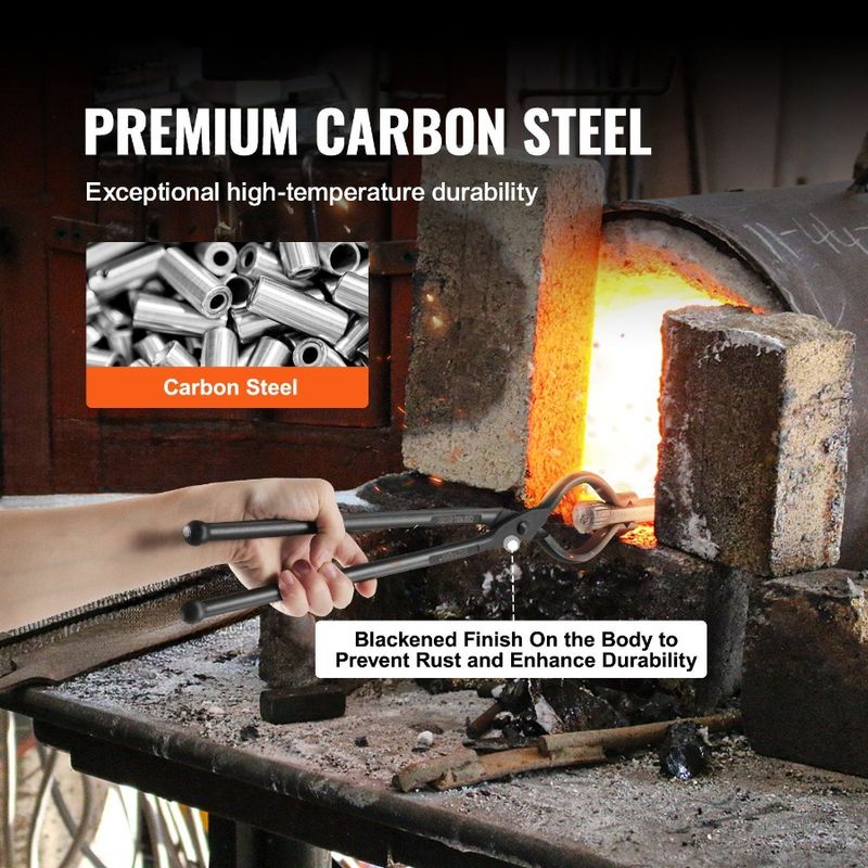 For Tongs Rivets Forge Tongs A3 Forgings Steel Bolt And Blacksmith Steel 18' Long With Nailshaped Tongs Carbon VBit Irregular_voghion.com