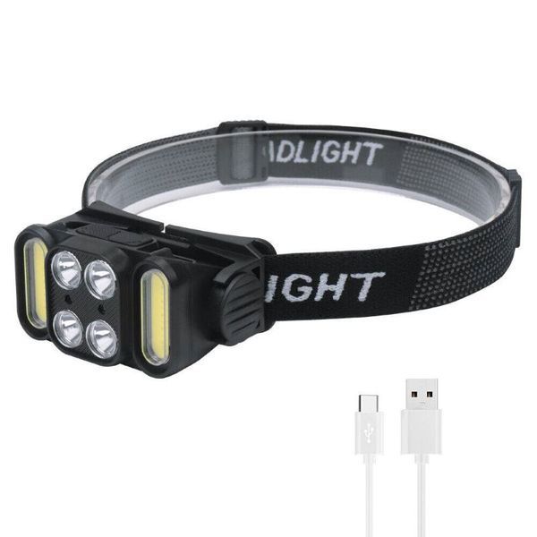 Wiederaufladbare LED-Stirnlampe für Camping, Radfahren, Wandern, Jagen_voghion.com