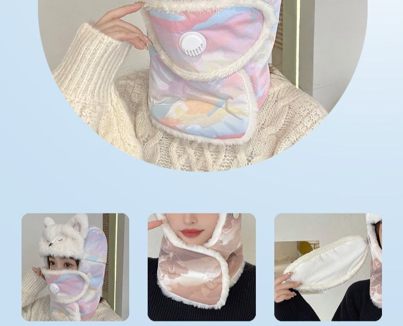Lei Feng For Women Winter New Korean Version Thickened Fleece Outdoor Cycling Warmth Essential Windproof Coldproof_voghion.com