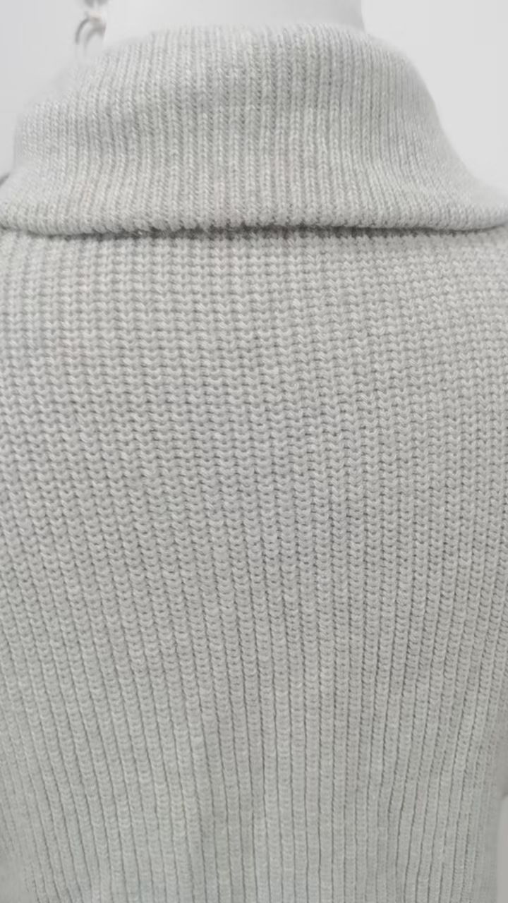 Herrenbekleidung halbhoher Kragen Reißverschlusspullover Herren Herbst und Winter koreanische Version lose High-End-einfarbige Strickpulloverjacke Top_voghion.com