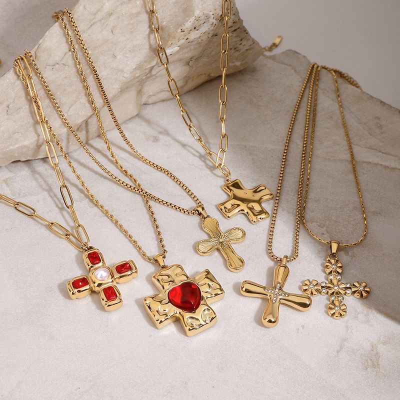 Women's Jewelry Stainless Steel Cross Pendant Necklace Hypoallergenic Durable Layering Chain Minimalist Elegant Gift For Her_voghion.com