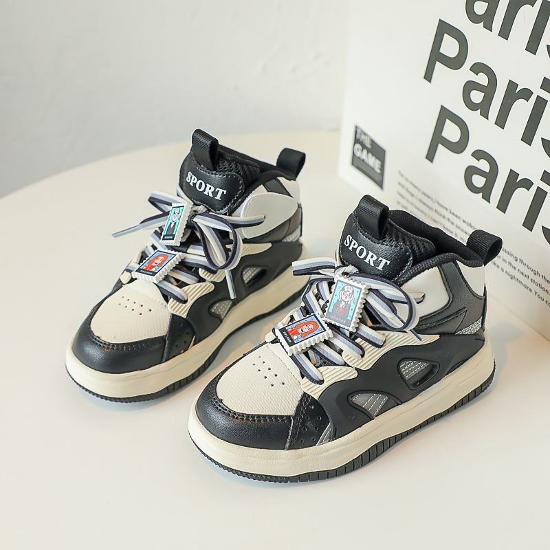 Scarpe sportive in velluto per bambini per autunno e inverno, nuovo fondo morbido, alte per ragazzi, casual, da corsa per ragazze, due in cotone_voghion.com