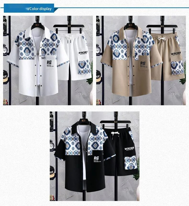 Sommer 2024 Neues Jugend-Kurzarm-Shorts-Set aus Eisseide für Sport und Freizeit_voghion.com