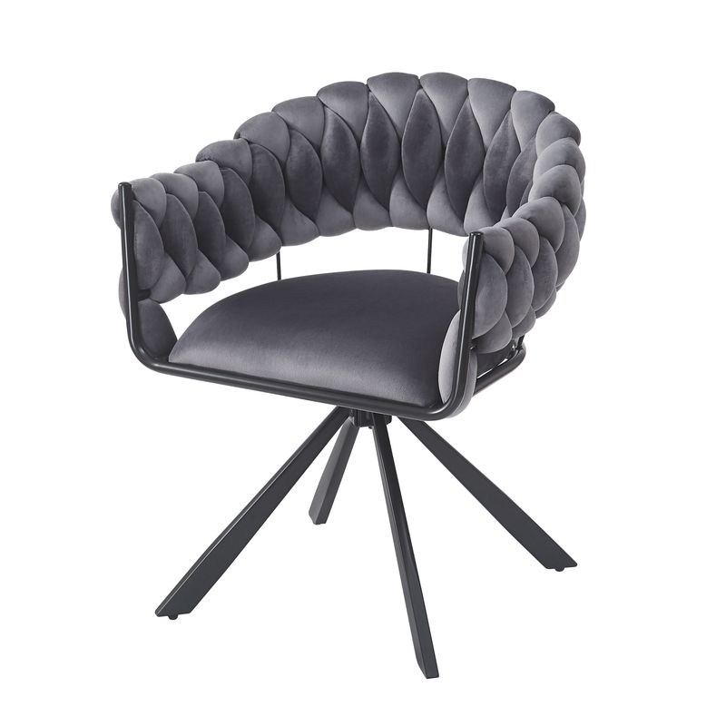 6er Set Samt Esszimmerstühle Mit Klauenbeinen, Grau_voghion.com