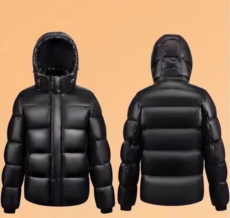 Chaqueta acolchada de plumón de ganso negra y dorada para mujer: abrigo de invierno con capucha desmontable, acolchado de lujo, aislamiento grueso y talla extragrande (S-XXL)_voghion.com