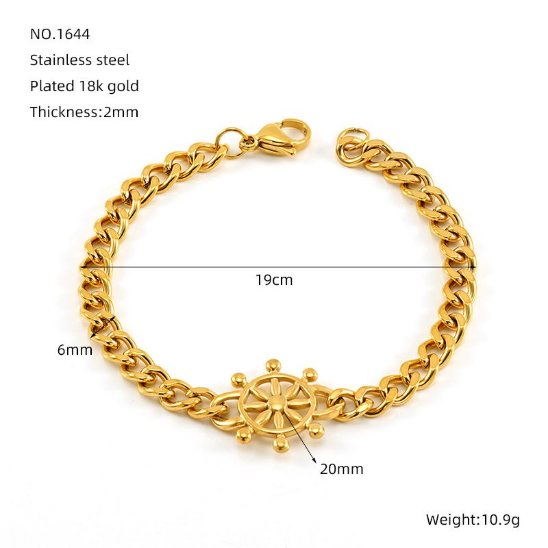 Titanstahlarmband für Männer und Frauen, Nischendesign, Modetrend, kubanischer Kettenankerschmuck_voghion.com