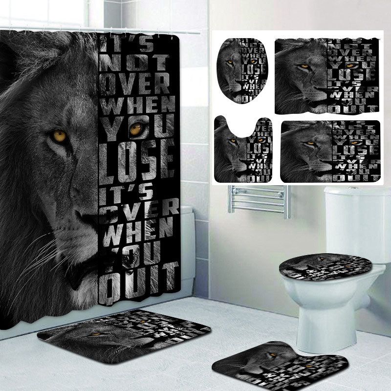 Grensoverschrijdend exclusief voor Halloween, waterdicht, geen boren nodig, polyester douchegordijn voor badkamer en toilet_voghion.com