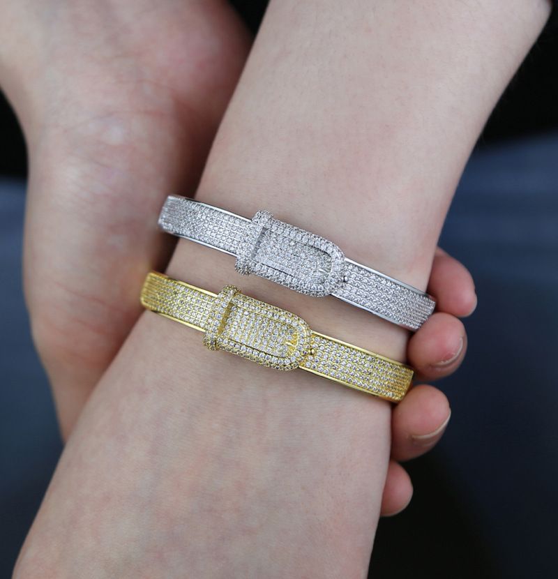 Gioielli unisex, braccialetti e braccialetti alla moda, moda hip hop, semplice personalità, cintura con zirconi, accessori punk alla moda da strada_voghion.com