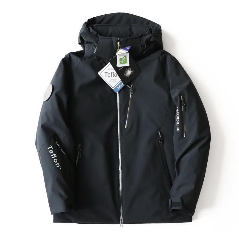 Premium Men's Winter Down Jacket With 800 Fill Power White Goose Down, Hooded Windproof Thermal Coat For Extreme Cold Weather, Black/Oatmeal/Navy_voghion.com