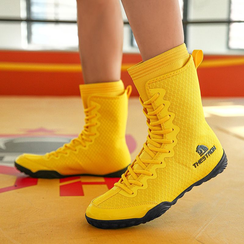 Chaussures de lutte professionnelles pour hommes et femmes, chaussures d'entraînement pour haltérophilie, soulevé de terre, chaussures de combat Sanda pour adultes, chaussures de boxe de combat_voghion.com
