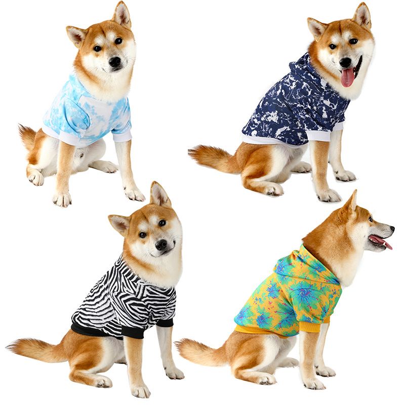 2025 New Pet Clothes Fleece-Lined Hooded Tie-Dye Dog Sweatshirt For Medium And Large Dogs_voghion.com