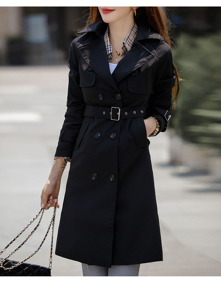 Waist Slimming Over-the-Knee Windbreaker Women's Mid-Length Fashion Short Jacket_voghion.com