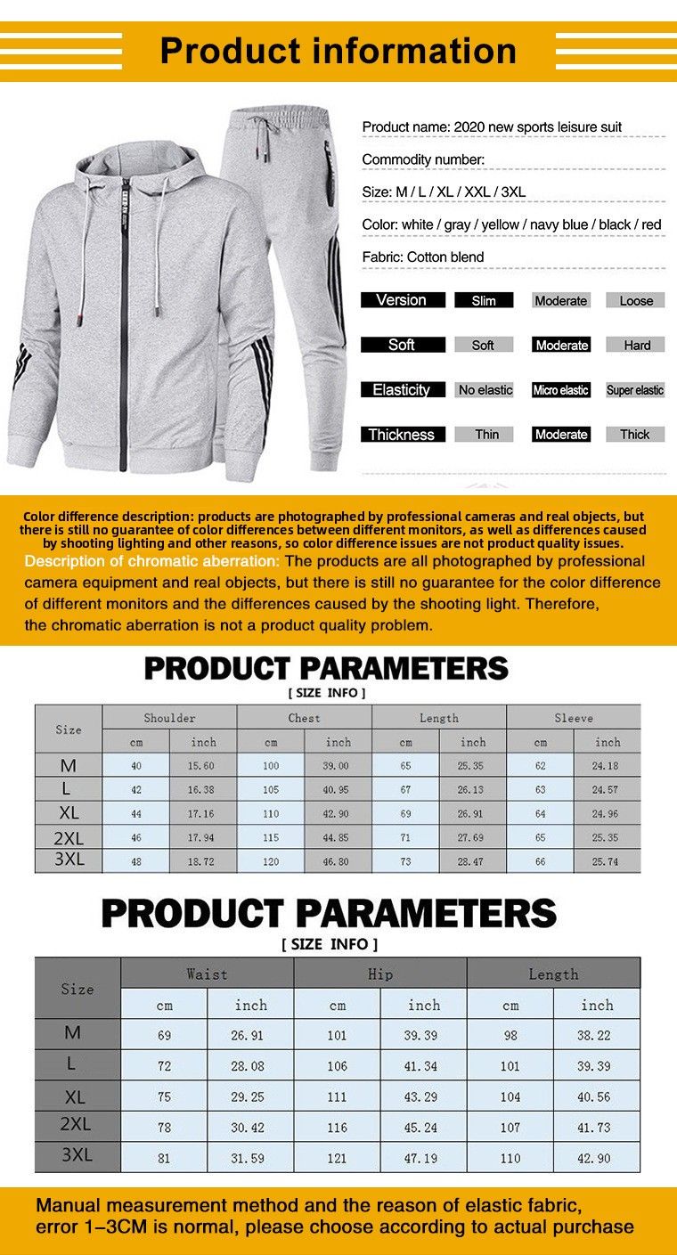 New Spring And Autumn Stand Collar Zipper Suit Trendy Brand Men's Two-Piece Sports Outfit Customizable_voghion.com