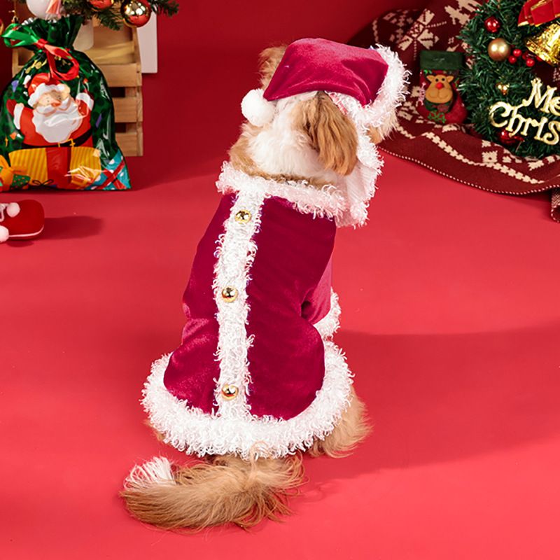 Japanese Dog Santa Claus Outfit Funny Style Puppy Clothes Pet Party Costume_voghion.com