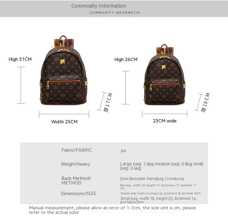 Mochila estampada de gama alta, nueva y versátil, a la moda, bolso de viaje estampado a la moda para mujer, mochila informal de gran capacidad_voghion.com
