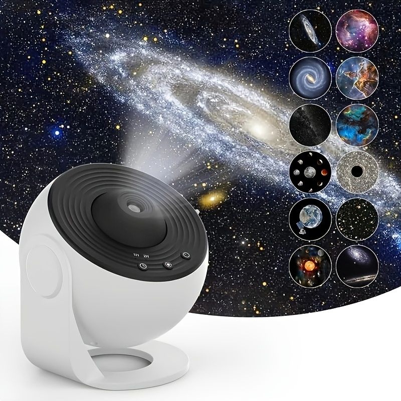 Bedroom Ambient Light, High-definition Video Night Light With Adjustable Knobs, 13-panel Planetarium Projection Light, Simple 3-key 360° Rotation Cont_voghion.com