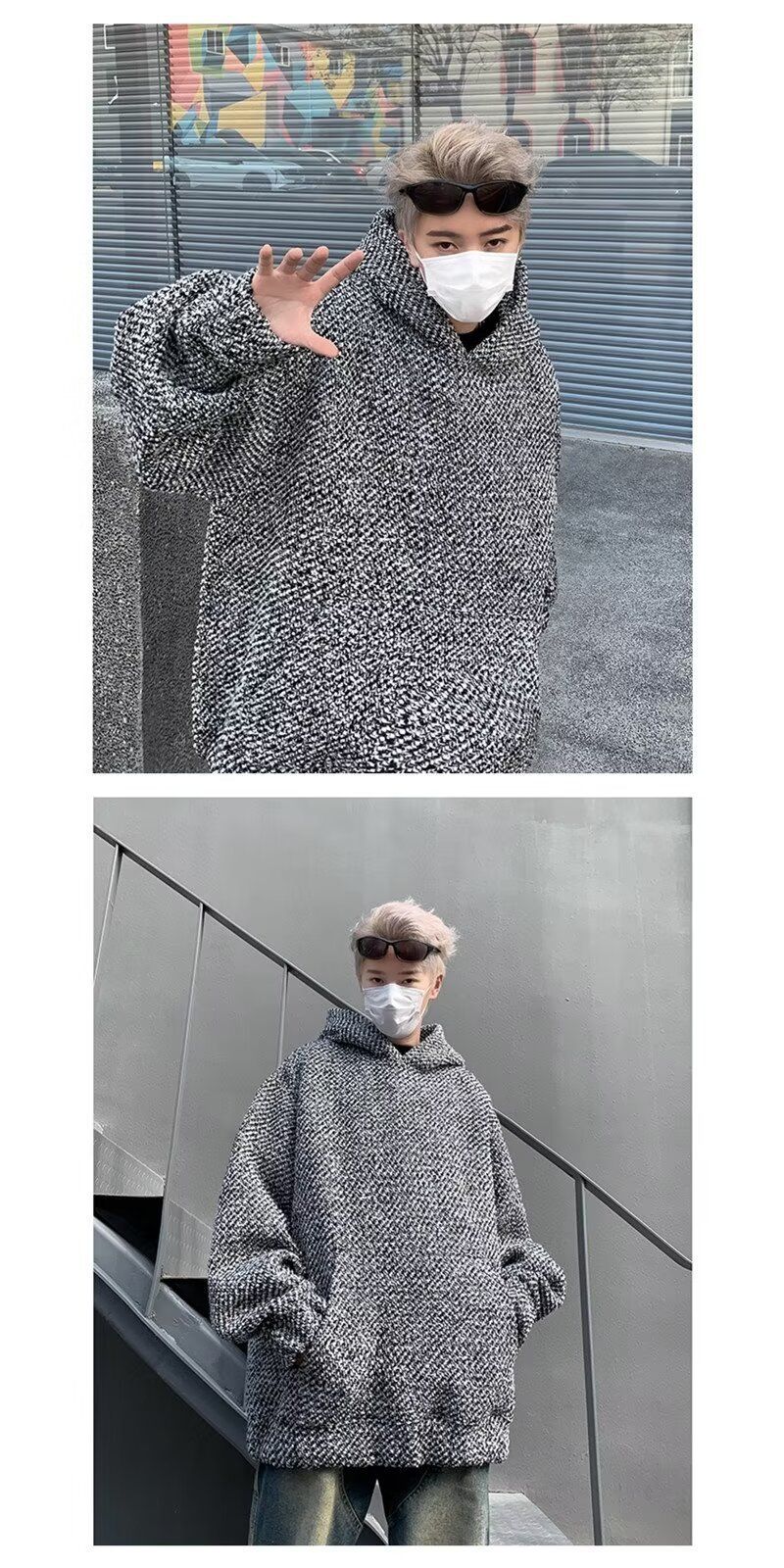 High End Couple Outfit Hooded Sweatshirt For Men In Autumn And Winter, Small Fragrance Style Woven Jacket, Brand, Light_voghion.com