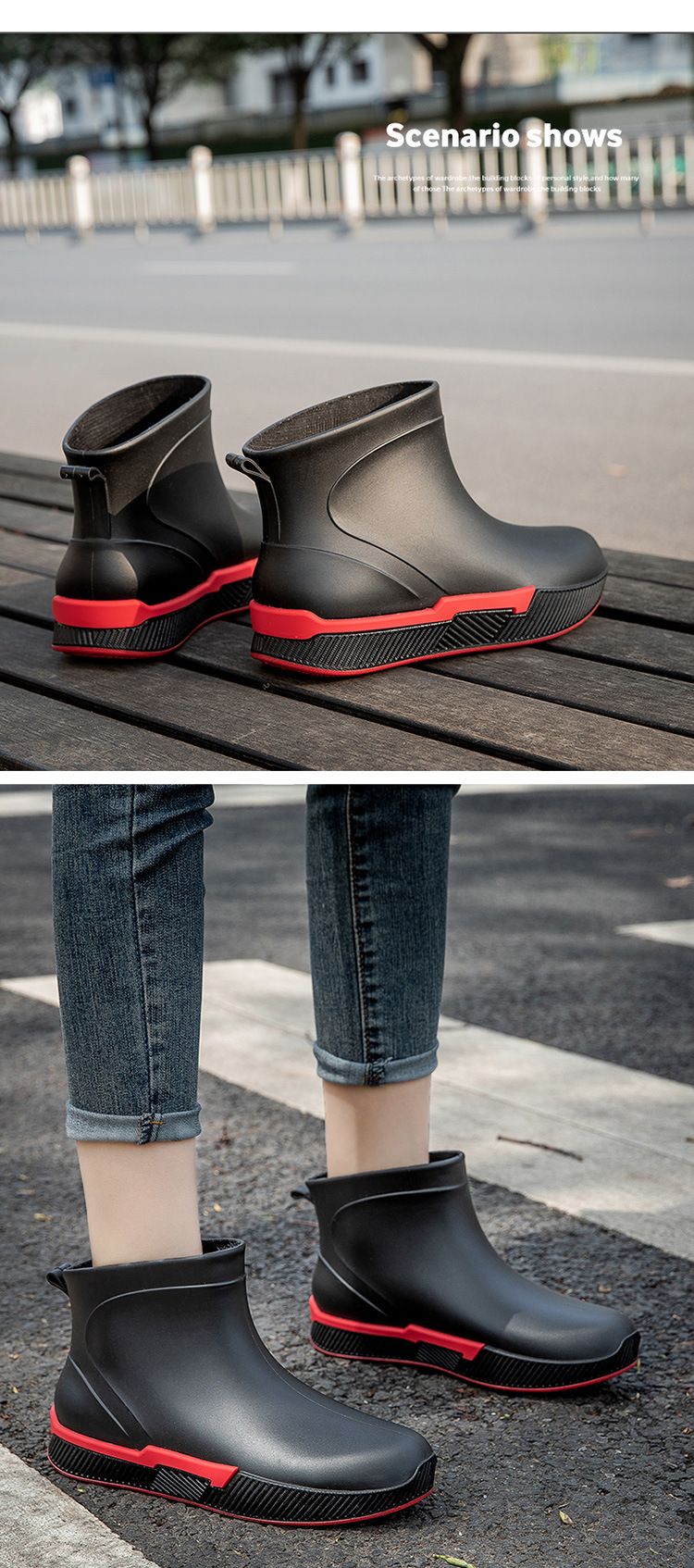 Scarpe impermeabili da donna, nuovi stivali da pioggia versatili casual antiscivolo, resistenti all'usura, alla moda, caldi e resistenti all'acqua._voghion.com