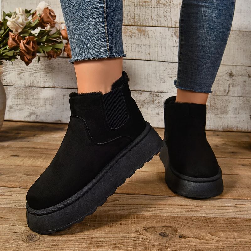 SHLIANG Neue Winter Frauen Schnee Stiefel Plüsch Warme Rutschfeste Wasserdichte Damen Wohnungen Turnschuhe Casual Slip auf Weibliche Stiefeletten Botas mujer Y0078_voghion.com