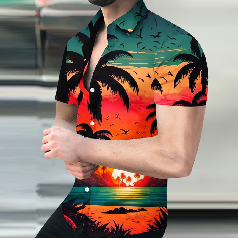 Poletna nova moška majica s kratkimi rokavi s 3D digitalnim tiskom in večjo velikostjo za prosti čas_voghion.com