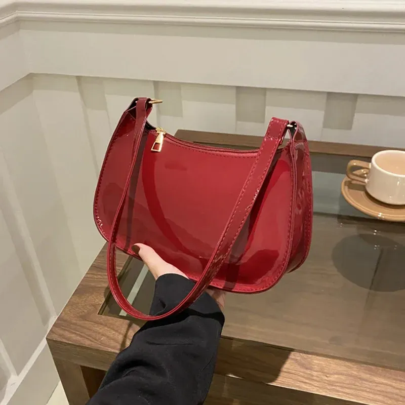 Retro Solid Color PU Leather Shoulder Underarm Bag Womens Fashion Handbags Casual Hobos Purses And Handbag Ladies Hand_voghion.com