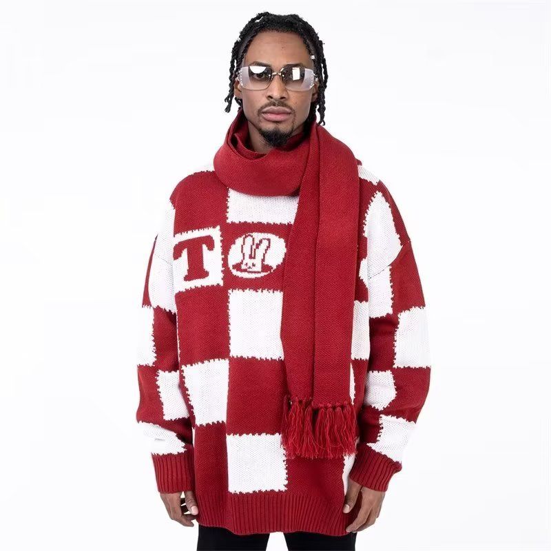 Men's Chunky Knit Sweater - Winter Oversized Korean & Japanese Style Pullover | Loose Fit Cable Crewneck | Ins Trendy Streetwear | Hot Search (M-XXL)_voghion.com