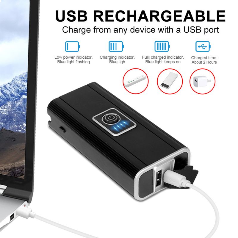 Dual T6 Starkes Licht Große Reichweite Mit Elektrischer Anzeige Outdoor-Reitlicht Große Kapazität Fahrrad USB-Ladescheinwerfer_voghion.com