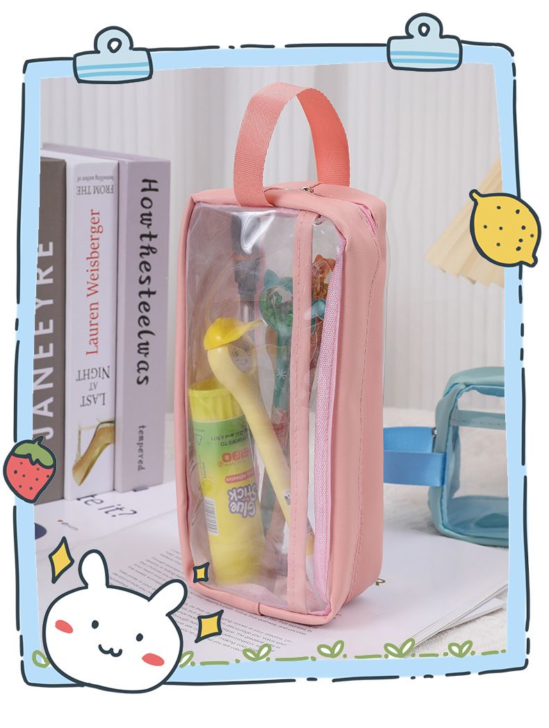 Penar transparent cu dublu strat, capacitate mare, lapte și sare, Ins, japonez, liceu și școală primară, stilou de stocare cu valoare ridicată a culorii_voghion.com