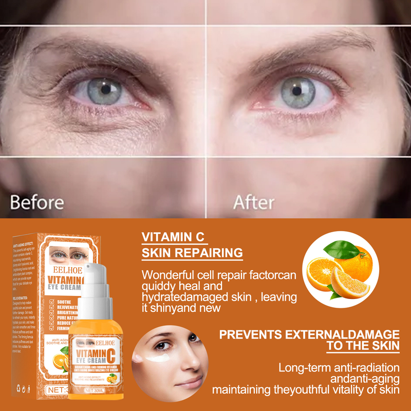 la crème VC eye revitalise et hydrate la peau du contour des yeux, hydrate les rides et hydrate les zones sombres,_voghion.com