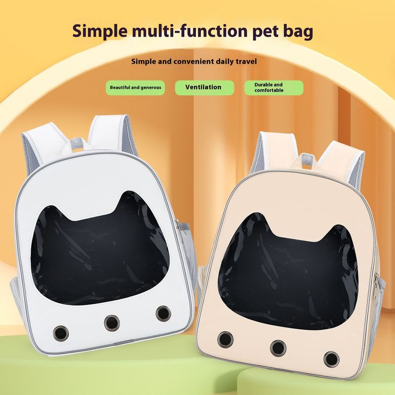 Hongyue Summer New Portable Cat Gaiola para Gatos e Cães para Passeios, Bolsa de Ombro Duplo de PU com Grande Espaço, Bolsa para Animais de Estimação_voghion.com