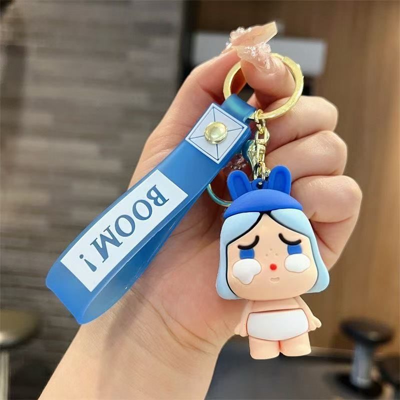 Cartoon Kreative Blase Mart Mädchen Weinen Puppe Auto Rucksack Anhänger Schlüsselanhänger Nette Exquisite Kleine Geschenk_voghion.com